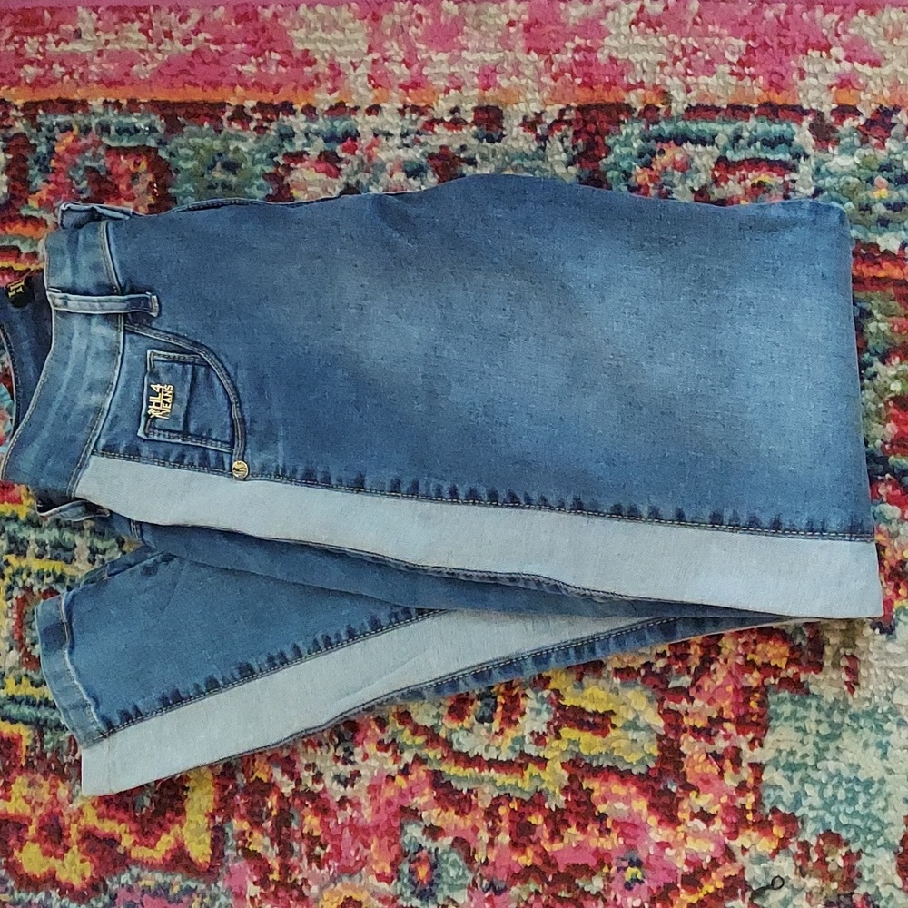 HL4 Deluxe Rare Brazilian Colorblock Skinny Jeans Sz Euro 40 U.S 10